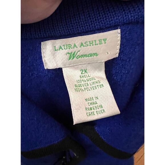 Laura Ashley size 2X 100% wool jacket dark purple - Picture 3 of 3